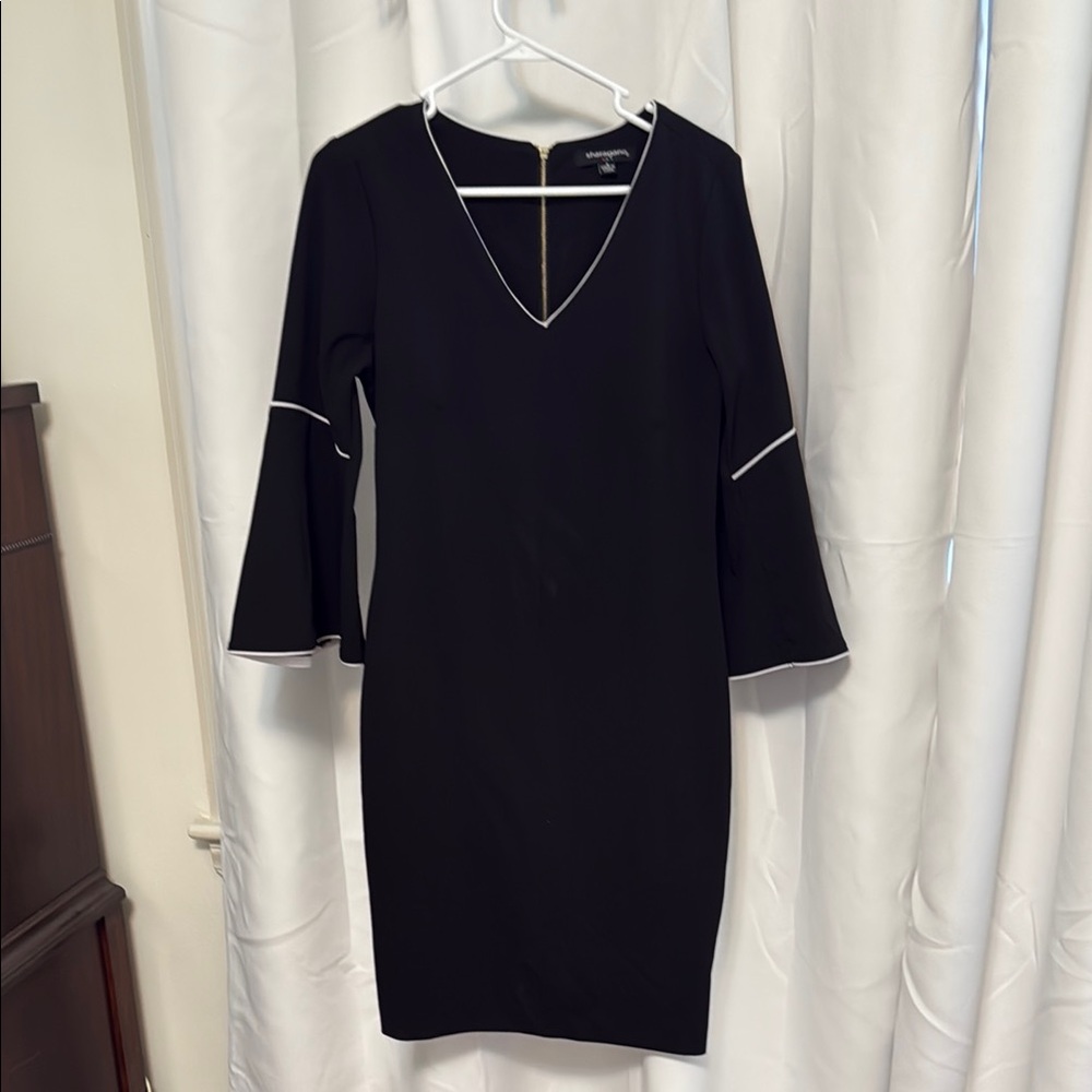 Black Sheath Dress with Bell Sleeves